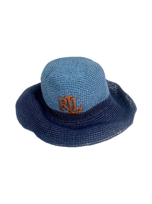 cappello donna in rafia blu e azzurro